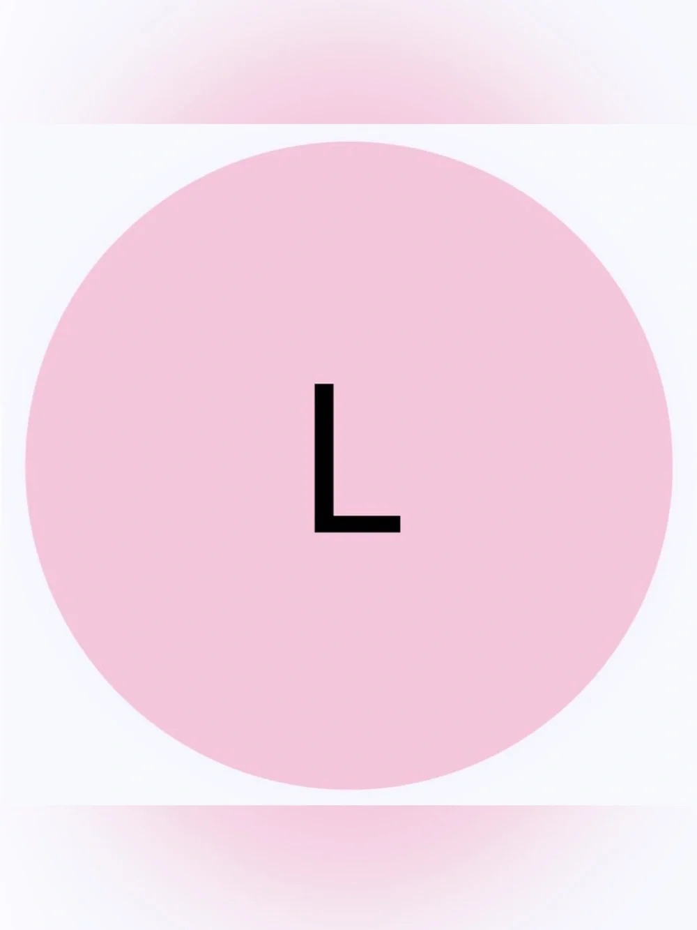 50 STICKERS - 2” ROUND - SIZE LABELS - LARGE - ‘L’ - PINK